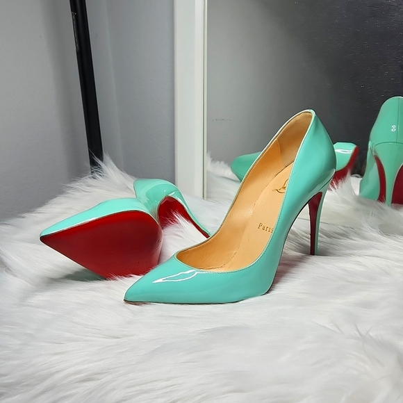 Price Firm! Christian Louboutin Pigalle Follies 38 Tiffany Blue - Picture 2 of 8